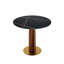 Table de salle à manger moderne 33,5 "pour 2 personnes avec pied en bois en forme de moulin et base dorée pour petits espaces-84660431-67238898