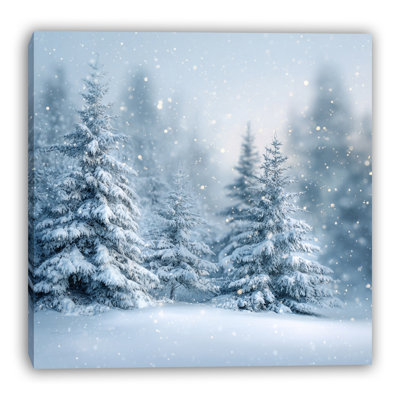 «Snowfall Over Quiet Pines», art mural sur toile tendue