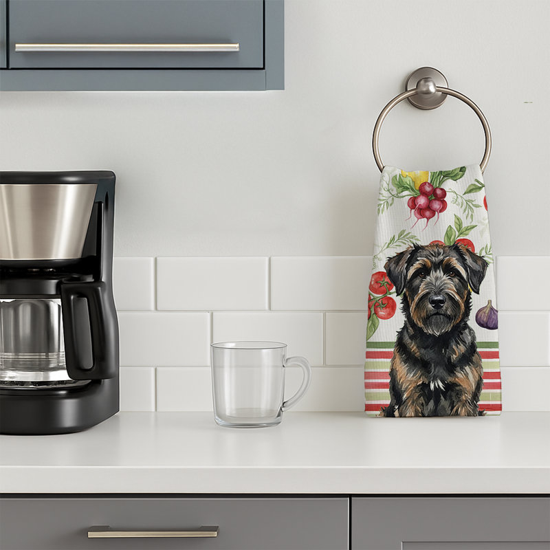 Brindle Bouvier des Flandres Vegetables Kitchen Towel, Brindle Bouvier des Flandres