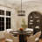 Genvile Industrial 4-Light Drum Chandelier with Adjustable Rod, Black Finish