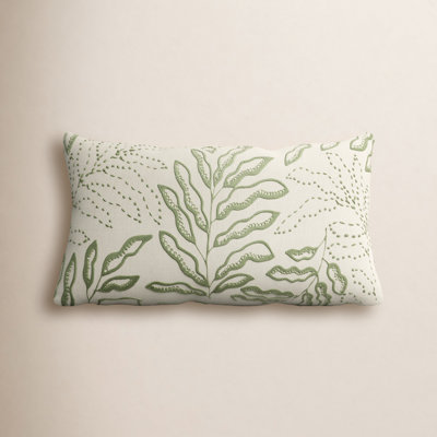 Elwin 26" x 14" Embroidered Throw Pillow