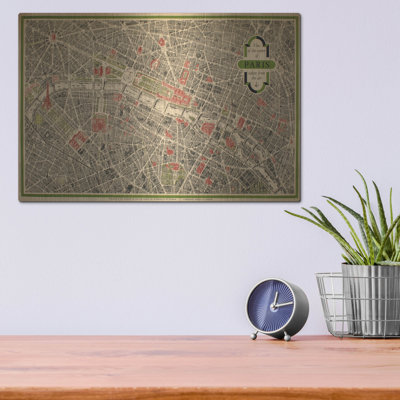 Art mural en métal, «Paris Map» par Williston Forge