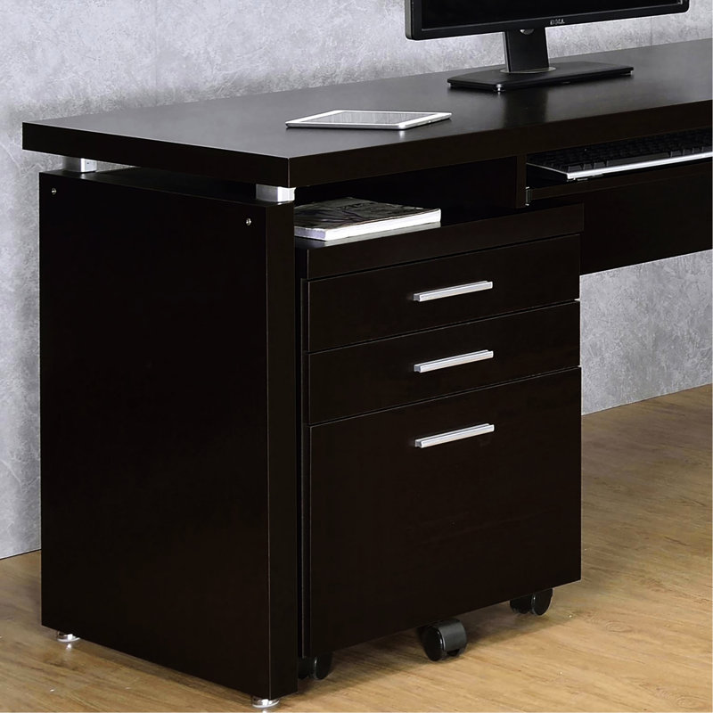Classeur de bureau Cappuccino - 3 tiroirs pour 3 tiroirs peu encombrants