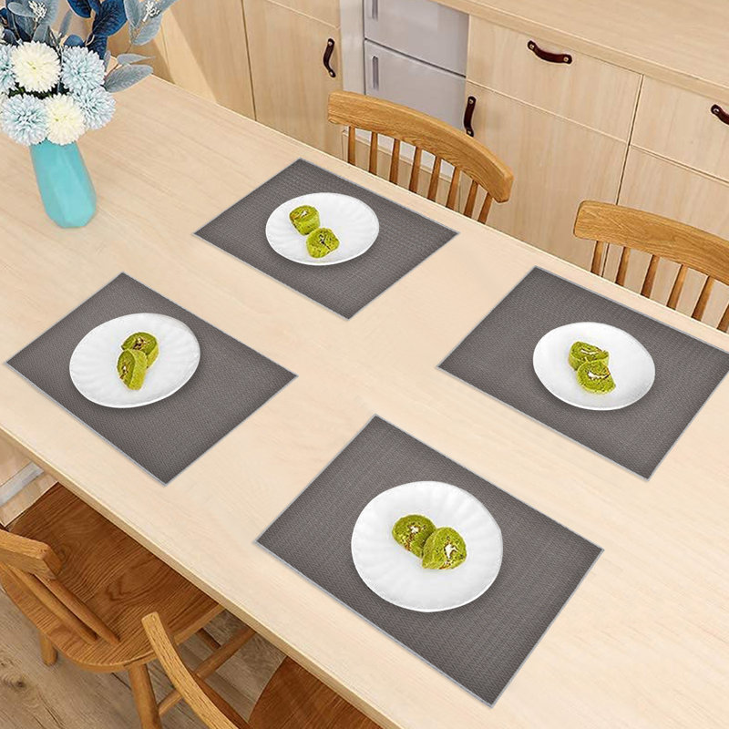 Brown Sawtooth PVC Placemats Durable Table Protector For Dining Table Decor Scratch Resistant