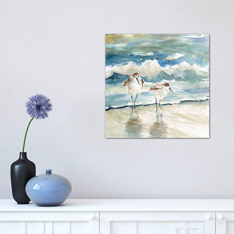 Beach Birds by Carol Robinson - Painting on Canvas, No Frame, 45.72 cm H x 45.72 cm W x 3.175 cm D