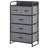 5-Drawer Dresser, Fabric Chest Of Drawers, 4-Tier Storage Organizer For Bedroom Entryway, Tower Unit With Steel Frame Wooden Top, Gray