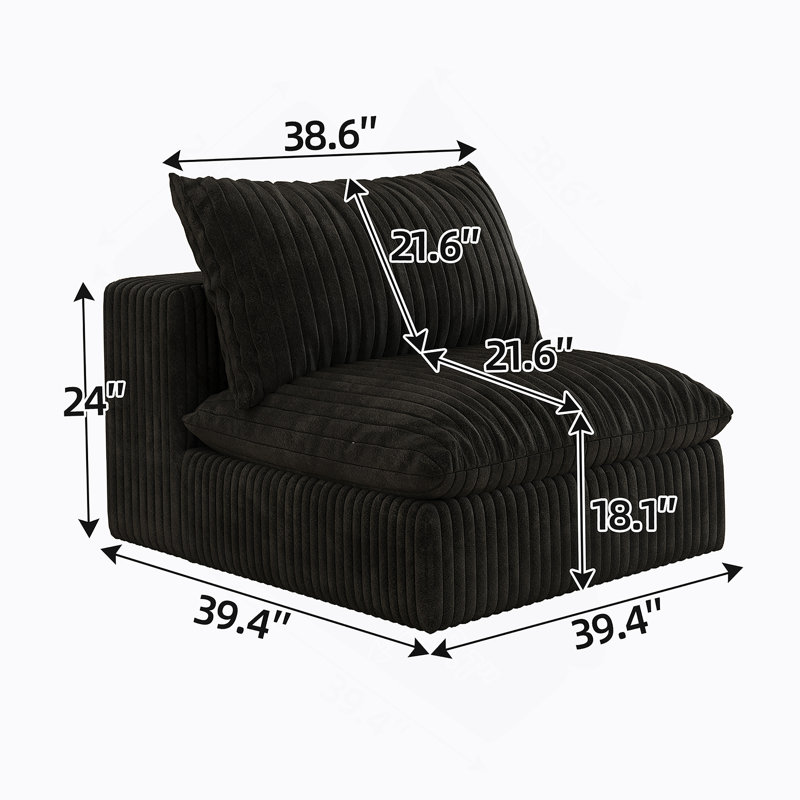 1 siège central + 1 repose-pieds-NOIR, Black