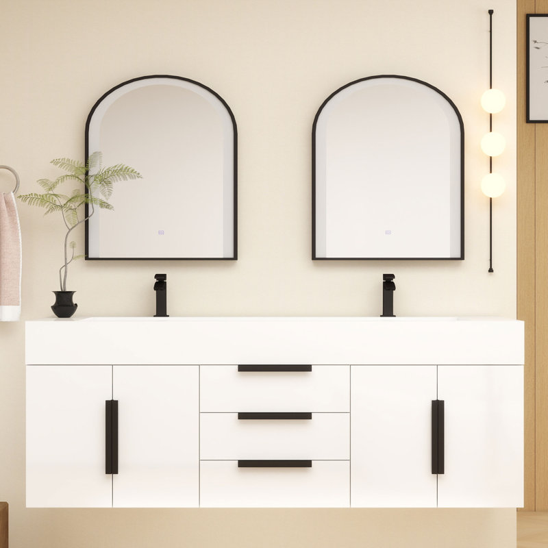 Jessica 60'' Wall-Mounted Single Bathroom Vanity, White
