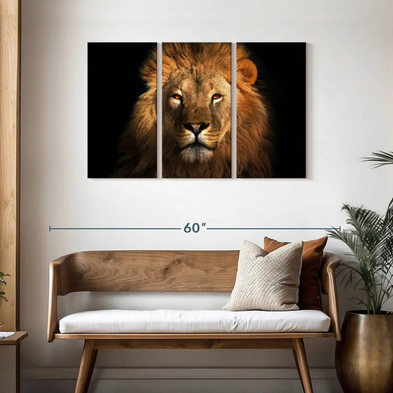 Fierce Lion Head, 28" H x 45" W