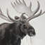«Rustic Moose», art mural sur toile beige pour la décoration intérieure