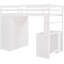 Lit mezzanine simple blanc avec rangement pour bureau. Panneau robuste. Maximisez votre espace de travail. L 78,3 po x H 65 po x l 44 po et garde-robe. Matériaux de construction. Espace de vie.-1735816864-1735816867