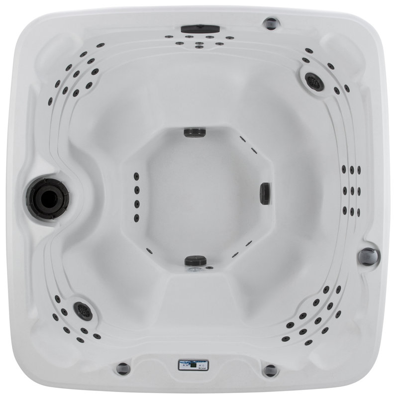 Lifesmart 7-Person Square Spa with Waterfall and LED Lights