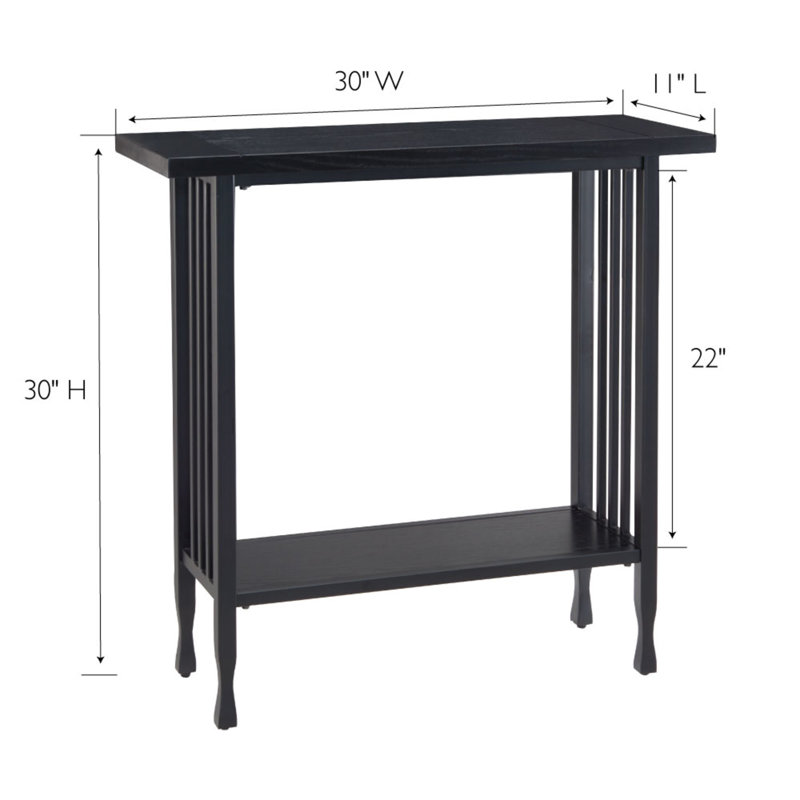 Sebastian 30'' Solid Wood Top Console Table, Black Wash