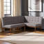 Ensemble de 2 banquettes de coin-repas en tissu gris Tomball H 31,39 po x l 53,25 po x P 26,16 po