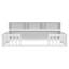 Lit simple au sol avec bibliothèque de chevet, tablettes et garde-corps, conception peu encombrante pour les enfants, structure en bois blanc durable-1086317933-1086317930