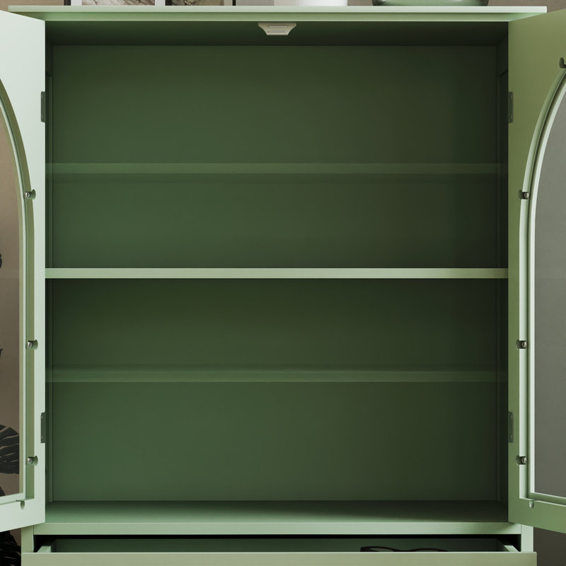 Buffets compacts avec rangement, armoire de cuisine en bois aggloméré vert