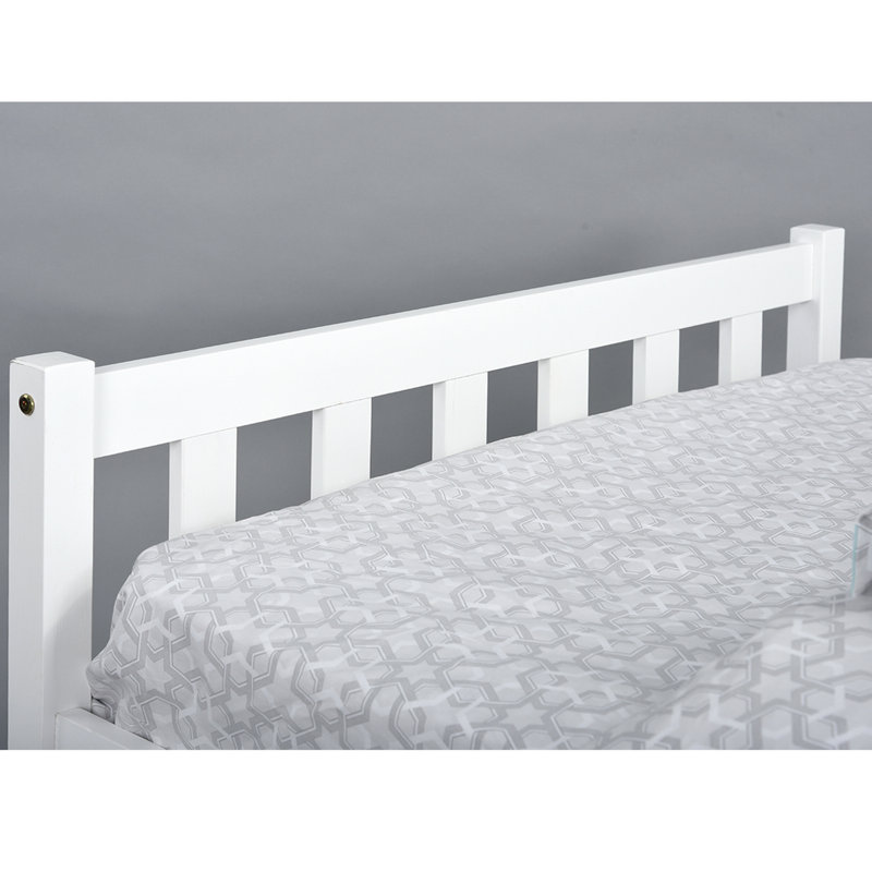 Interlandi Solid Wood Bed, White, Single (3')