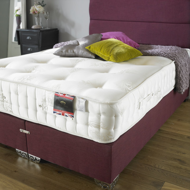 Arliss Upholstered Divan Bed with Mattress, Silver Linen, Small Single (2'6), 2 Drawers