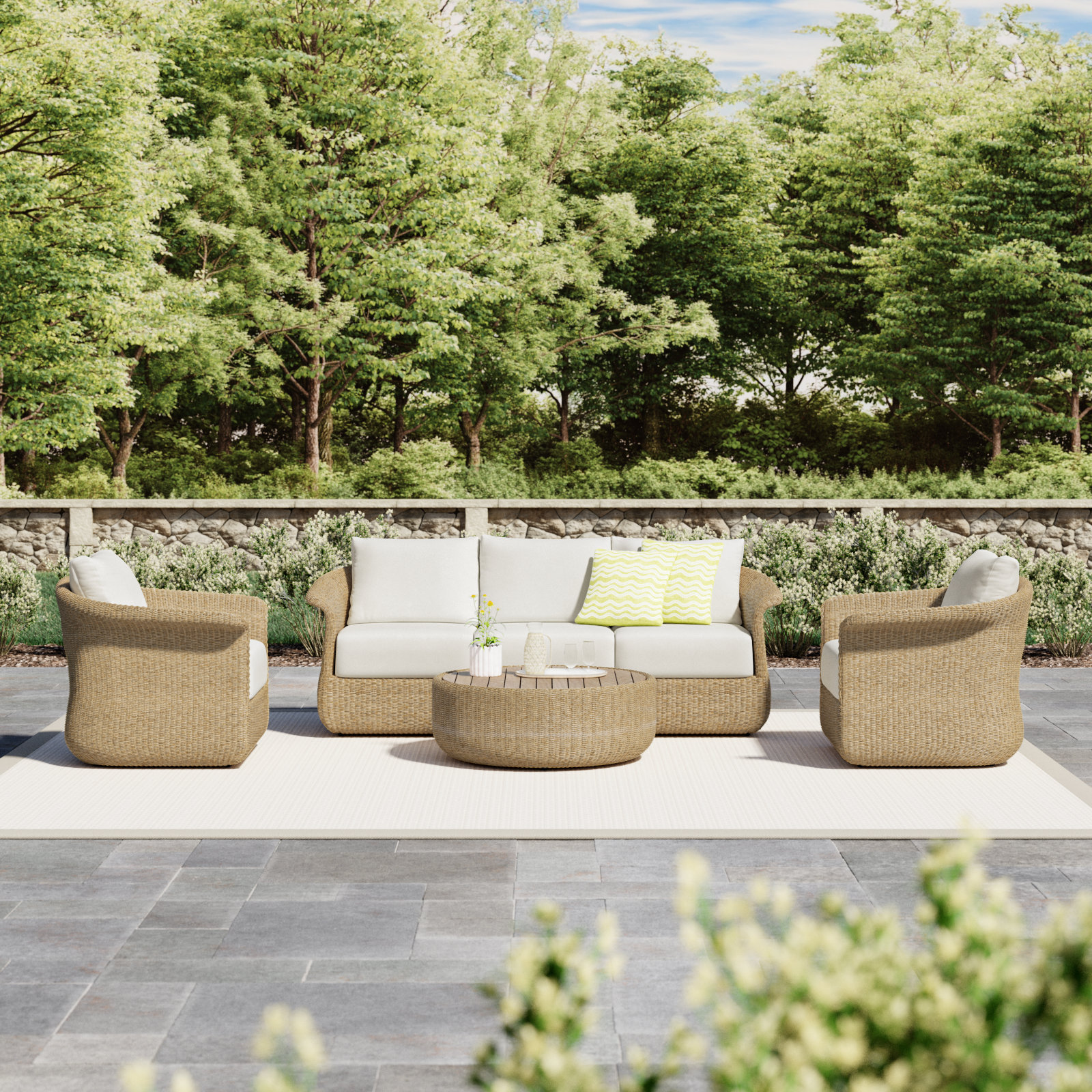 Baylor 4-Piece Wicker Deep Seating Seat