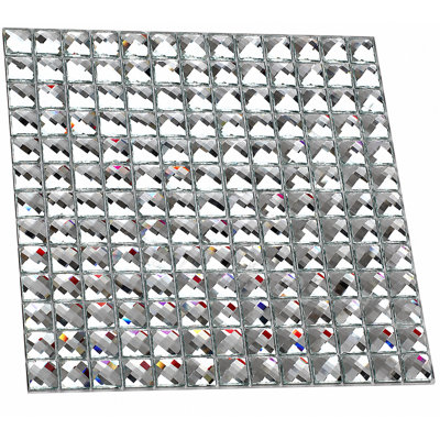 Carreau mural mosaïque en verre à motif diamant, 0,8 po x 0,8 po