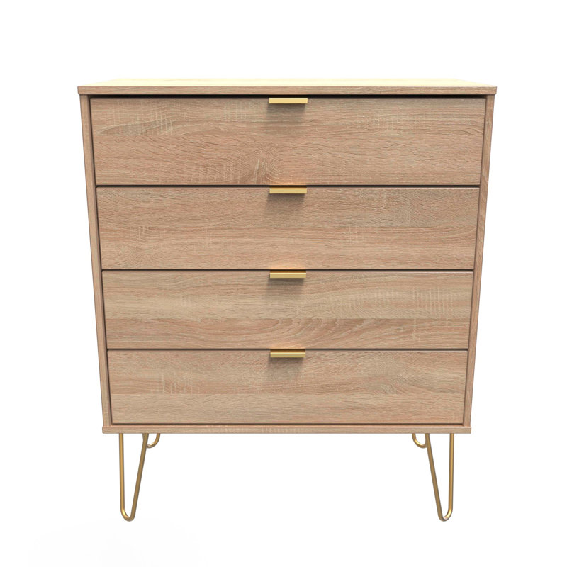 Turah 77cm W 4 - Drawer Chest of Drawers, Bardolino Oak