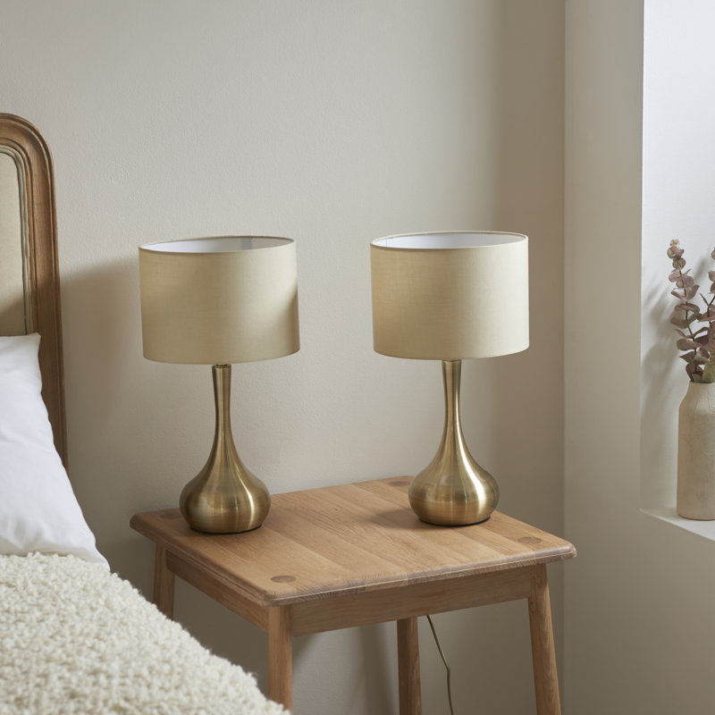 Teneyck 42Cm Brass Table Lamp Set