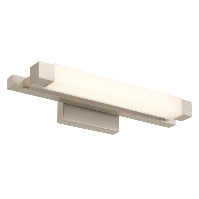 Barre d'éclairage intégrée pour meuble-lavabo à DEL, Nickel brossé, H 4,5 po x l 20 po x P 6,38 po