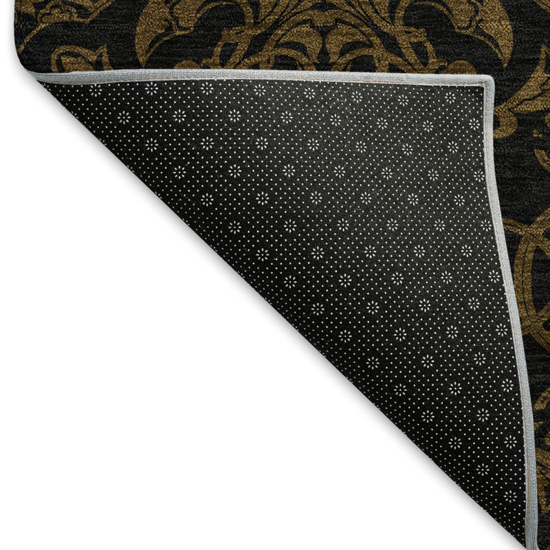 Premium Machine Washable Prisco Brown Rug, Rectangle 1'8" x 2'6"