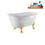 Baignoire de trempage sur pieds en acrylique 57 "avec drain, pattes et plateau en bambou 57" Streamline-90752935-83636132
