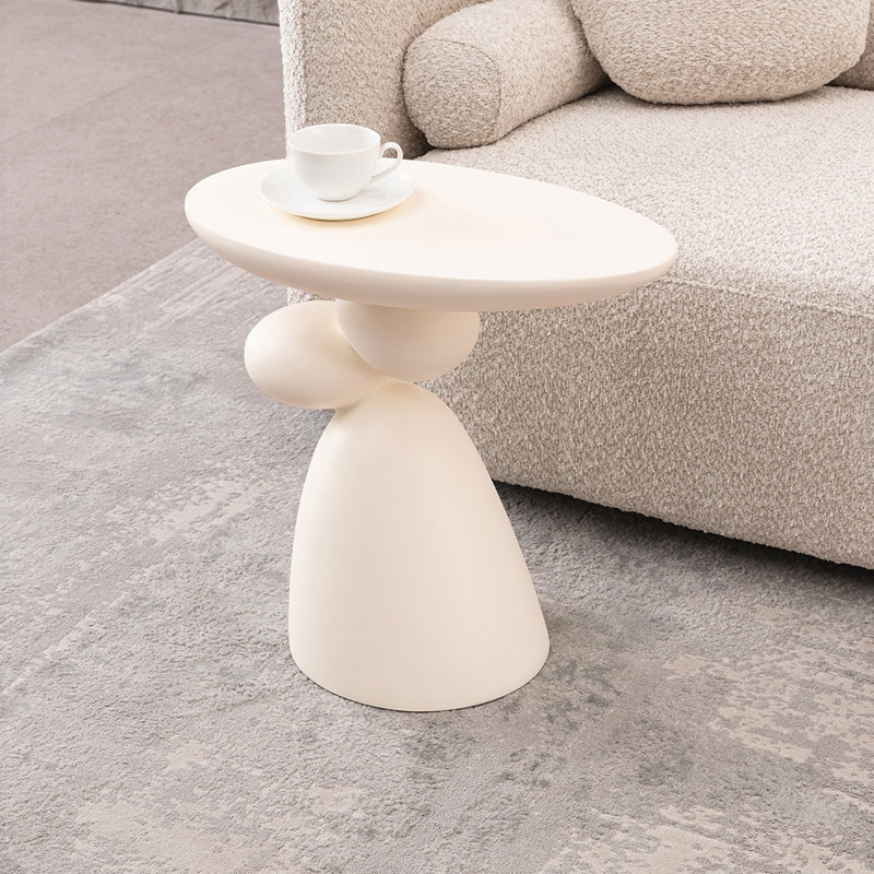 Table basse avec décoration, Blanc laiteux