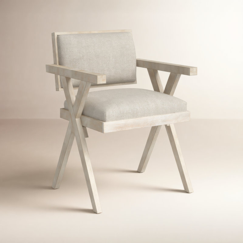 Desi 19.75'' H Linen Upholstered Arm Chair, Blonde