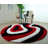 Jakelyn Shag Abstract Designed Red/Black Area Rug-468688289