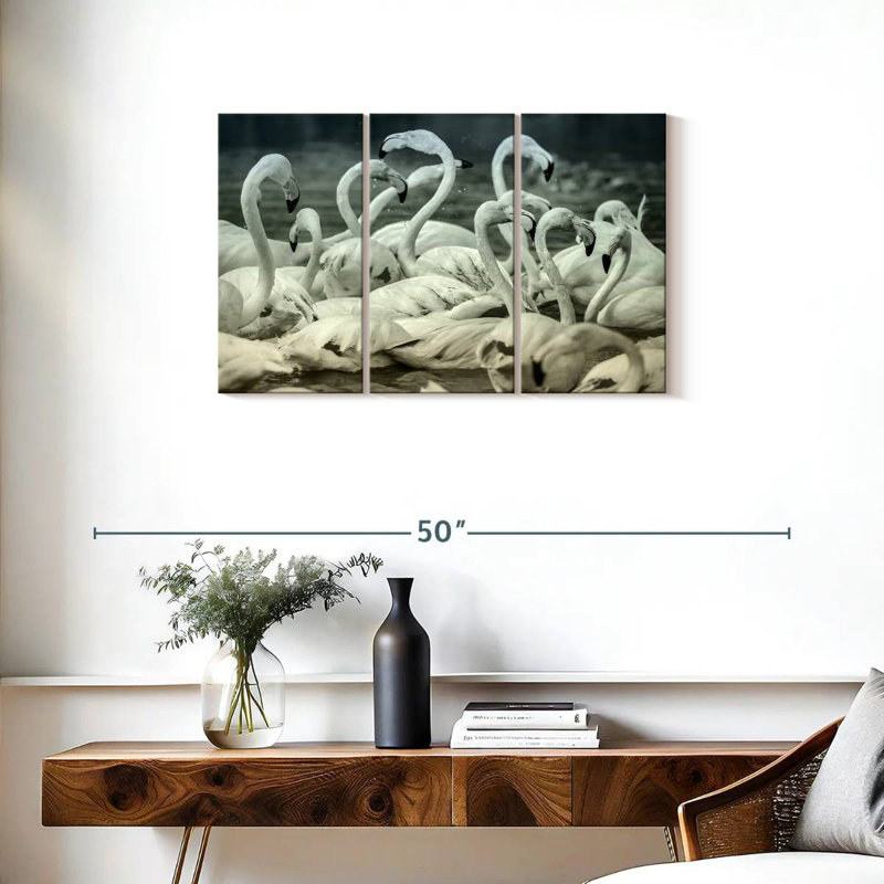 Brampt Flamingos Sepia, 20" H x 33" W
