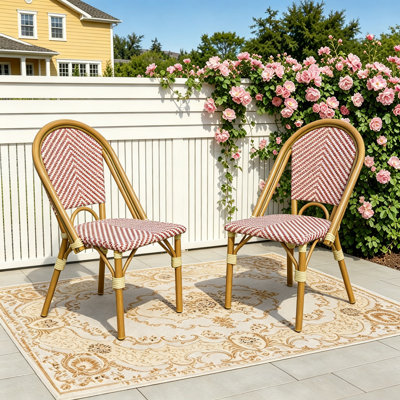 Kasie Wicker Premium All-Weather Wicker Outdoor Dining Side Chair