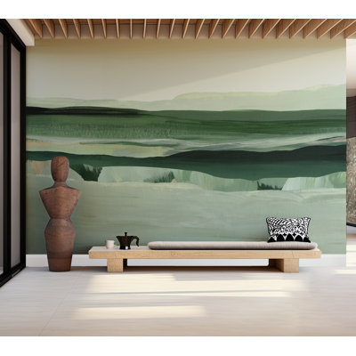 Premium Wallpaper Wall Mural - Meadow Acrylic Landscape - Green