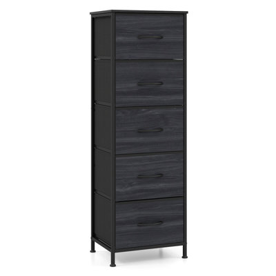 Freestanding Fabric Dresser Nightstand with 5 Roomy Drawers for Bedroom