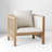Fully Assembled Accent Chair with Distressed Wood-Grain Finish and Nailhead-Trimmed Armrests-664958693