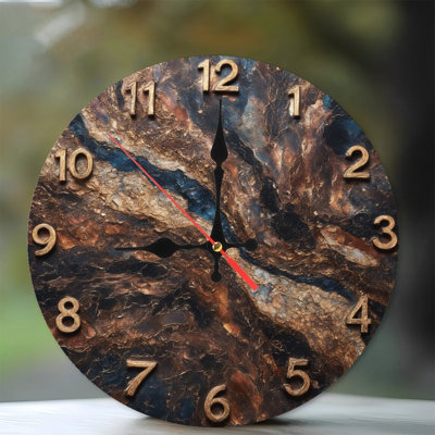 Marbled Abstract Clock Face