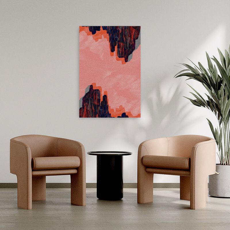 Art contemporain contemporain, paysage de montagne abstrait, H 36 po x l 24 po