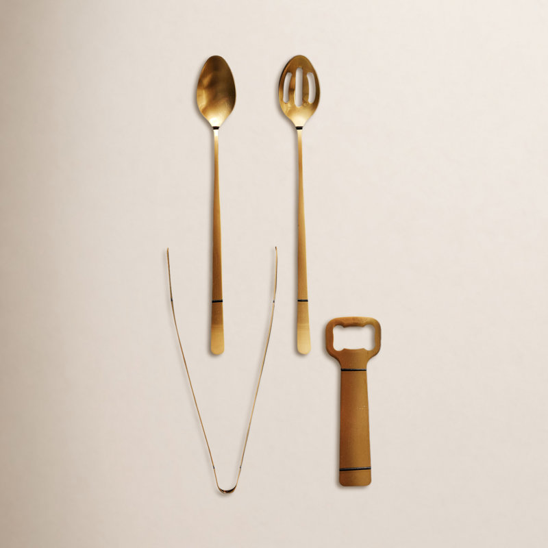 Ensemble d'outils de bar en acier inoxydable, Or