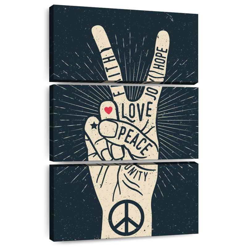 Peace Sign Typography, H 32" x l 20"