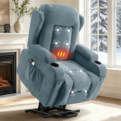 Fauteuil inclinable électrique Power Lift avec massage, chaleur et port USB