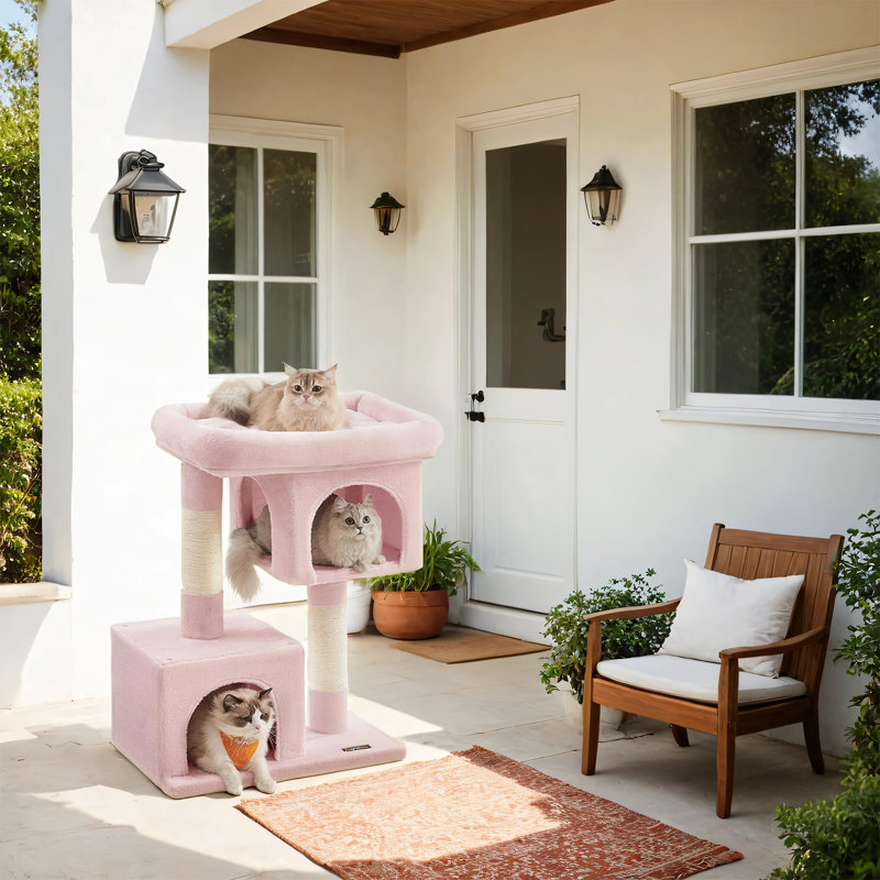Arbre à chat Franjo, Rose gelée, H 33,1 po x l 27,6 po x P 18,5 po