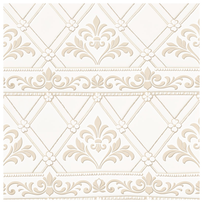 Beige Floral Damask Comforter, Twin