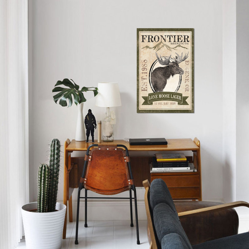 « frontière brassing co. ii (solitaire orignal lager) », affiche sur toile, H 40 po x l 26 po x P 1,5 po, Toile tendue
