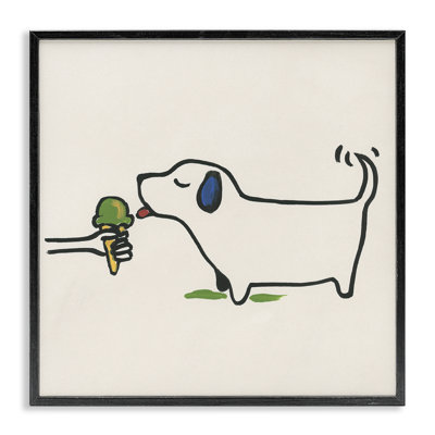 Dog & Ice Cream Giclee Art by June Erica Vess