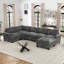 Canapé modulaire rembourré modulaire en velours côtelé avec repose-pieds Cloud-805480408-805480410