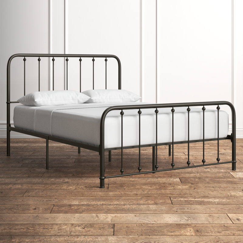 Lueras Metal Spindle Bed, Dark Bronze, Queen