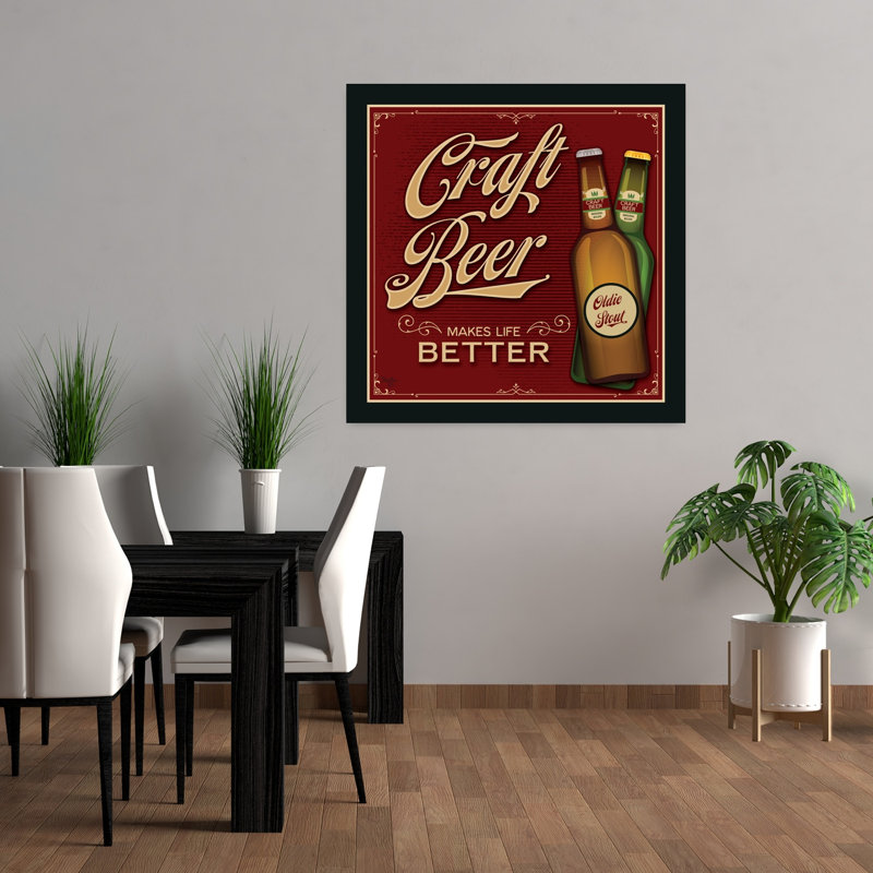 Bière artisanale «Makes Life Better», art contemporain, H 36 po x l 36 po