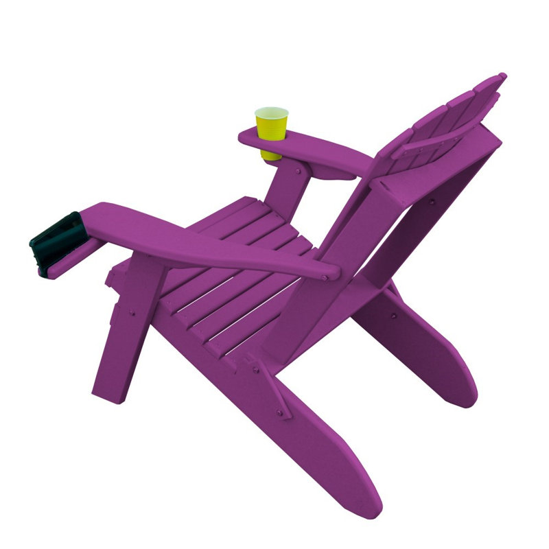 Dermando Foldable Outdoor Adirondack Chair, Bright Purple